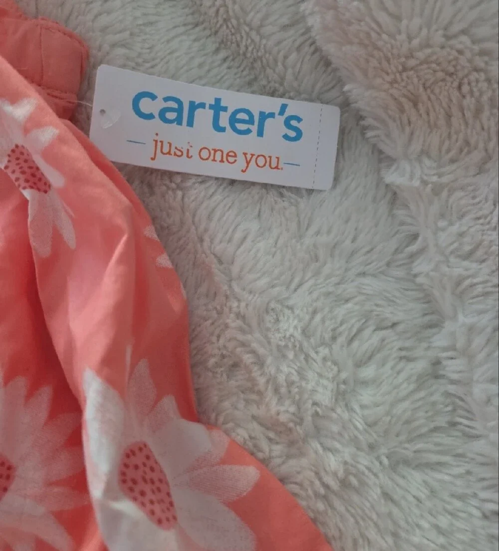 Carter's Coral Daisy Dress with Ruffle Straps